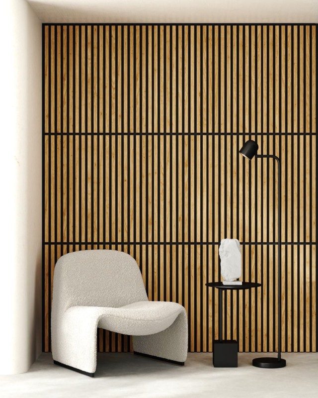 lamele na ścianę w kolorze dębu