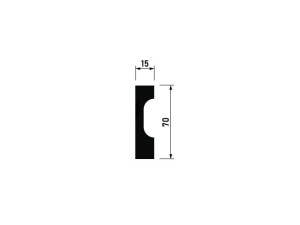 Rysunek techniczny Niskiej listwy przypodłogowej FD7S NMC 70x15mm