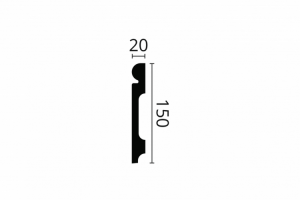 Rysunek techniczny Listwy przypodłogowej  FL4 NMC 150x20mm