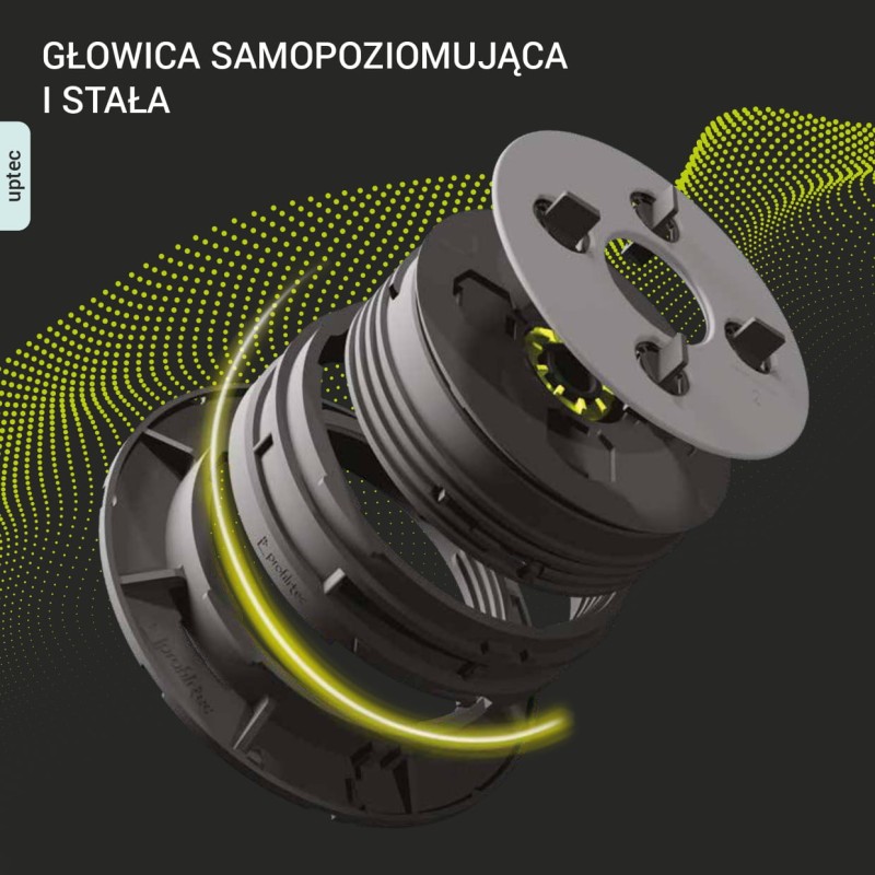 wspornik tarasowy z głowicą samopoziomującą