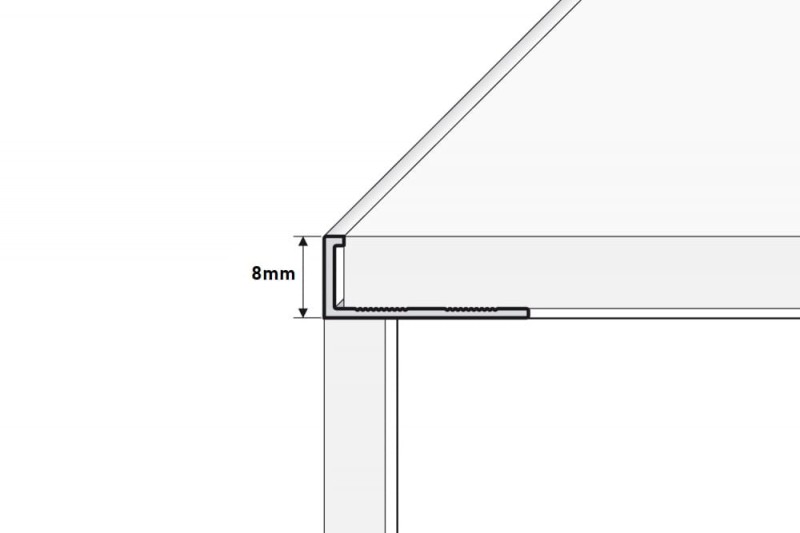 rysynek techniczny listwy typu L 8mm