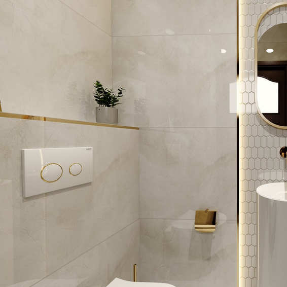 Aranżacja Listwy stalowej szczotkowanej złotej