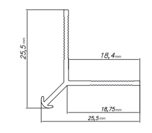 Rysunek techniczny profilu ściennego